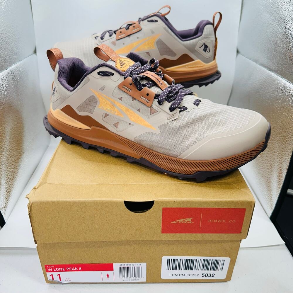 ALTRA Lone Peak 8 Trail Running Shoes Taupe Beige | Women’s Size 11 US | EUC